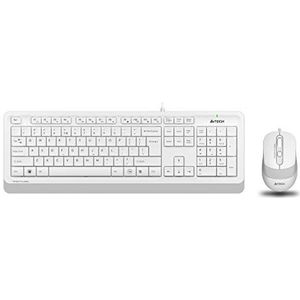 A4Tech F1010 Q Turks USB-toetsenbord FN-multimedia + optische 1600DPI muisset wit