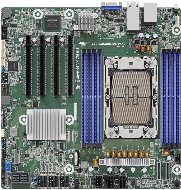 AsRock - SPC741D8UD-2T/X550 - Micro-ATX Moederbord - Zwart - Intel C741-chipset