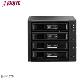 JJ Computer JOUJYE JJ-N-46TM unterstuetzt SATA3/SAS3 mit bis zu 12Gbps und kann bis zu 4 x 6,4cm/8,9cm 2,5 Zoll/3,5 Zoll HDD/SSD beherbergen