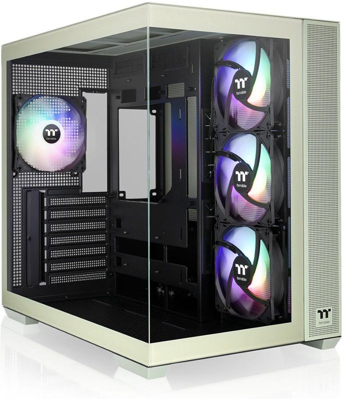 Thermaltake - View 380 TG ARGB - PC-behuizing - Groen - Mini-ITX, ATX, mATX