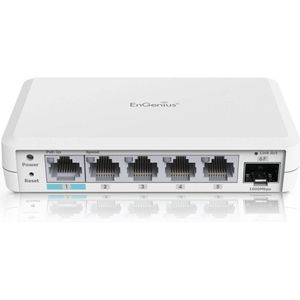 EnGenius EXT1106 L2 Gigabit netwerkschakelaar (5 ports), Netwerkschakelaar, Wit