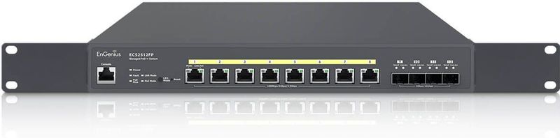 EnGenius - ECS5512FP - Netwerkschakelaar - Zwart - 8-poorts 10Gigabit 420W PoE++