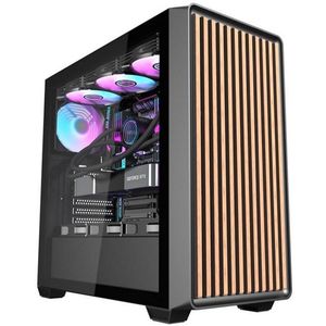 Darkflash - DS900WD - PC Behuizing - Transparant - Houten Voorkant