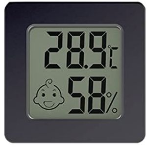 FUUIE Mini LCD Digitale Thermometer Hygrometer Temperatuurmeter Vochtigheidssensor Weerstation Knop Set Met Batterij Zwart