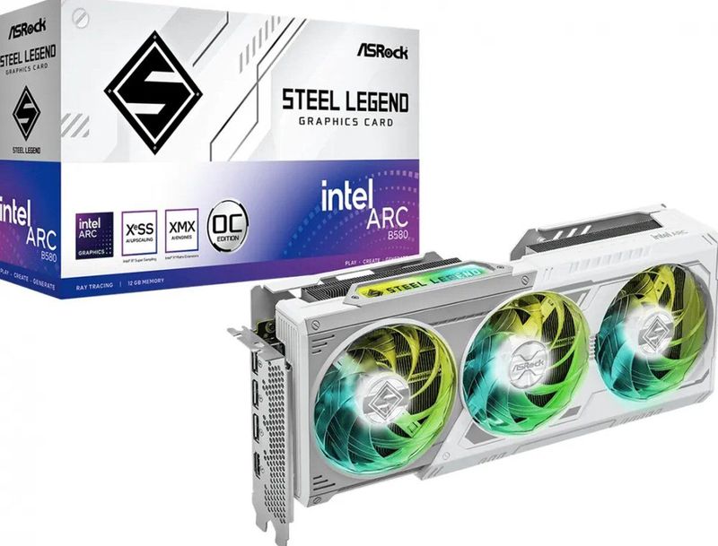 AsRock - Arc B580 Steel Legend OC - Videokaart - 12 GB - GDDR6