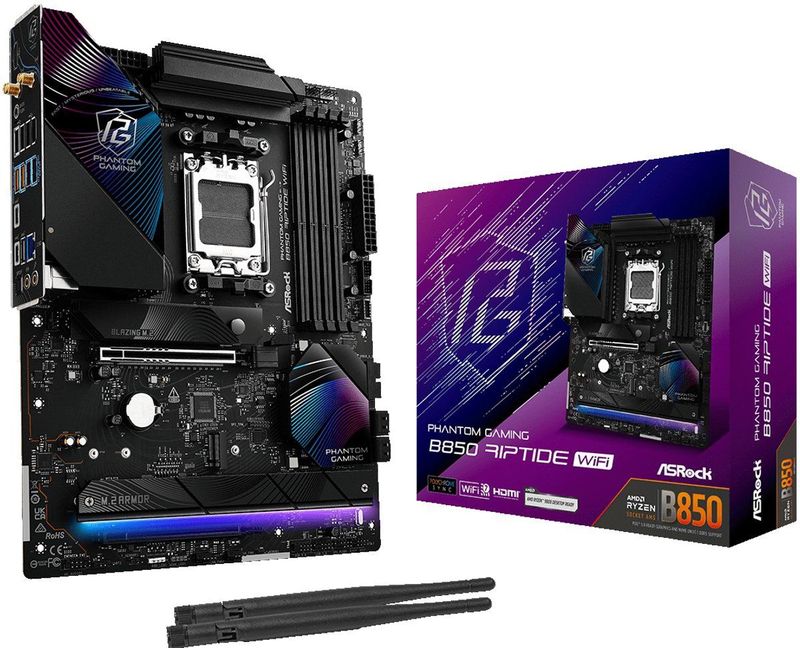 Asrock - B850 Riptide Wifi - Moederbord - Zwart - AMD B850 Chipset