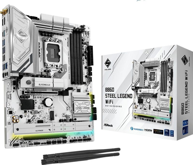 AsRock - B860 Steel Legend WiFi - Moederbord - Zwart - ATX