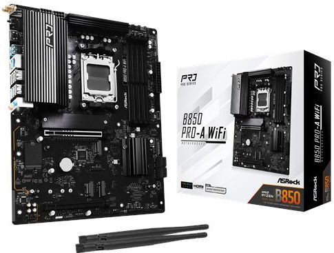 Asrock - B850 Pro-a Wifi Moederbord - Zwart - Geschikt voor AMD Ryzen 7000-8000-9000