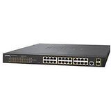 Planet - GS-4210-24P2S - Managed Switch - Zwart - 24-poorts 10/100/1000T