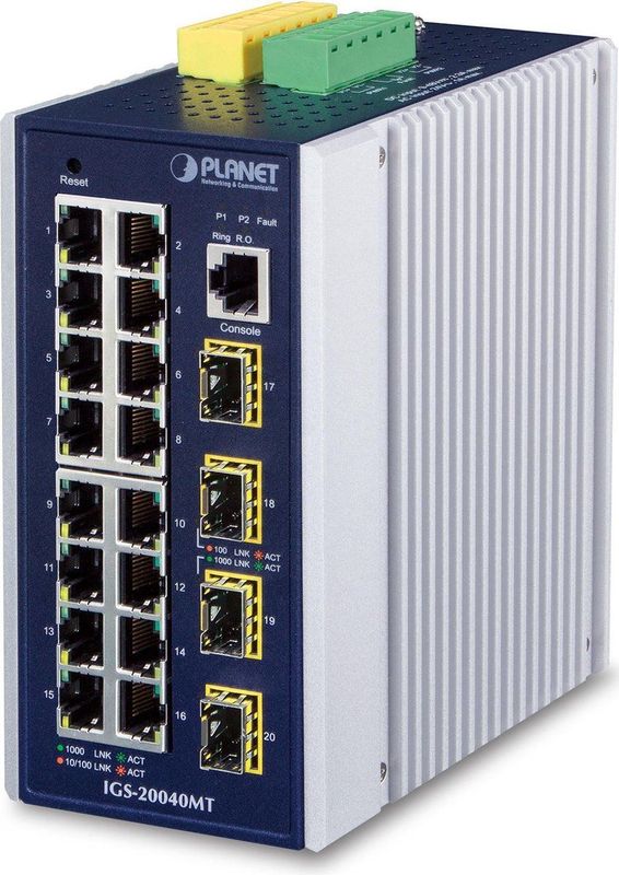PLANET - IGS-20040MT - Gigabit Managed Ethernet Switch - IP30 - 20-poorts
