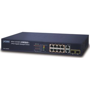 PLANET - FGSD-1008HPS - Managed PoE Switch - 8 Fast Ethernet - 2 Gigabit - 125 Watt