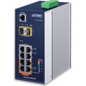 Planet - 4-poorts 10/100/1000T Switch - Zwart - 10 Poorten - PoE Ondersteuning
