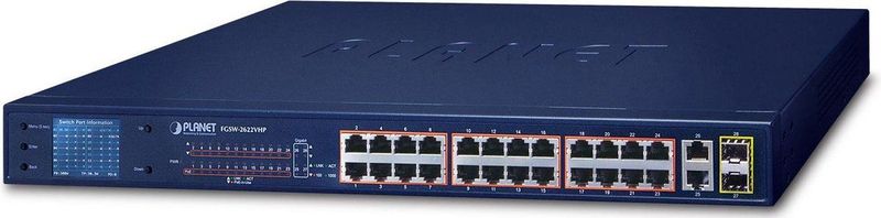 Planet - FGSW-2622VHP - PoE+ Switch - 24 Poorten - 2 Gigabit Combo Poorten