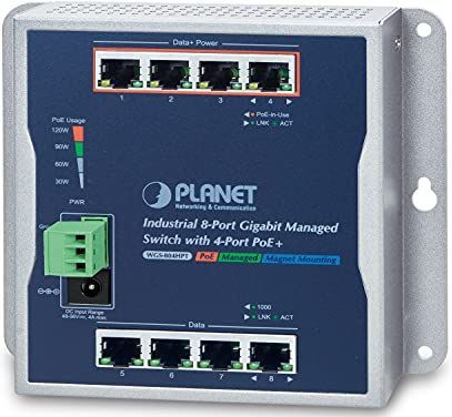 PLANET - WGS-804HPT - 8-Port Managed Switch - Zwart - 10/100/1000T