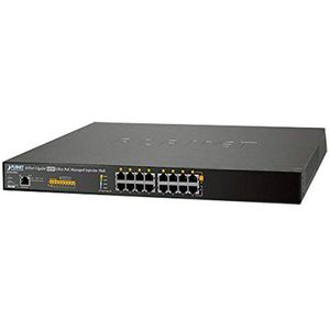 Planet - Injector Hub - 16-poorts - Gigabit - 60W Ultra PoE - Beheerd - 600 Watt PoE Budget