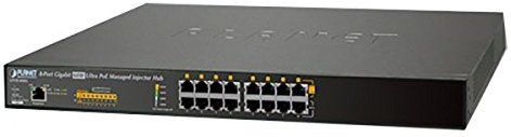 Planet - Injector Hub - 16-poorts - Gigabit - 60W Ultra PoE - Beheerd - 600 Watt PoE Budget