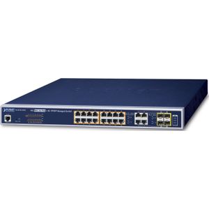 Planet - 16-poorts 10/100/1000T PoE Switch - Zwart - Netwerkschakelaar