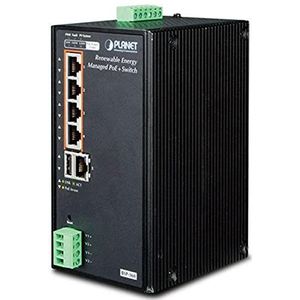 Planet - Industriële Zonne-energie 5-poorts Managed Switch - Blauw - Netwerkschakelaar