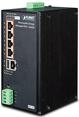 Planet - Industriële Zonne-energie 5-poorts Managed Switch - Blauw - Netwerkschakelaar