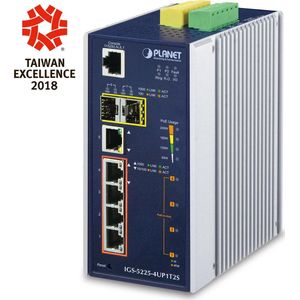 Planet - L2+ 4-poorts Netwerkschakelaar - Zwart - Ultra PoE - 10/100/1000T