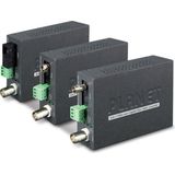 PLANET VF-101G-KIT netwerk media converter Zwart