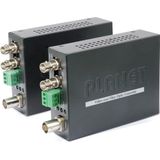 PLANET VF-101G-KIT netwerk media converter Zwart