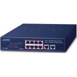 PLANET FSD-1008HP netwerk-switch Unmanaged Fast Ethernet (10/100) Power over Ethernet (PoE) 1U Blauw