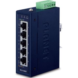 PLANET IGS-500T netwerk-switch Unmanaged Gigabit Ethernet (10/100/1000) Blauw