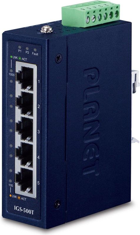 PLANET - IGS-500T - Ethernet Switch - 5-Port - Compact - Industrial