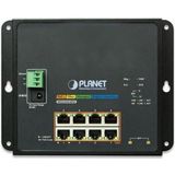 Planet - PLANETIndustrial 8-Port Gigabit PoE Wand-switch - Zwart - 20 Gbit/s
