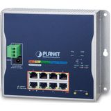 Planet - PLANETIndustrial 8-Port Gigabit PoE Wand-switch - Zwart - 20 Gbit/s
