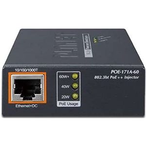 Planet Industriële Single-Port 10/100/1000Mbps Ultra PoE (2 ports), Netwerkschakelaar, Blauw
