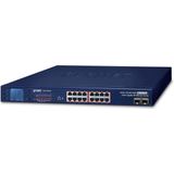 Planet - GSW-1820VHP - 16-poorts PoE Switch - Zwart - 1U Rack-montage
