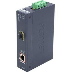 Planet - Industrial 1-Port 100/1000X - Data Converter - Zwart - PoE++