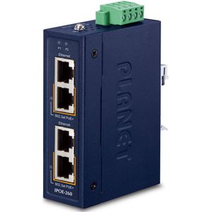 PLANET - IPOE-260 - PoE+ Injector - 2-Port - Gigabit - 48-56V DC