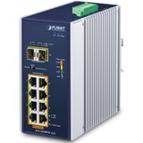 PLANET - IGS-1020PTF-12V - Ethernet Switch - 8-Port - 10/100/1000T - PoE