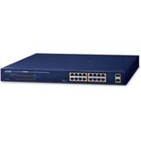 Planet - GSW-1820HP - Netwerkschakelaar - Blauw - 16-poorts - Power over Ethernet
