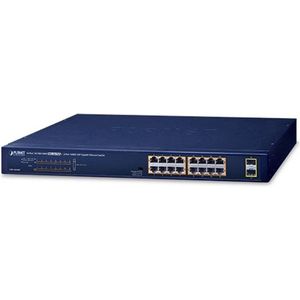 Planet - GSW-1820HP - Netwerkschakelaar - Blauw - 16-poorts - Power over Ethernet