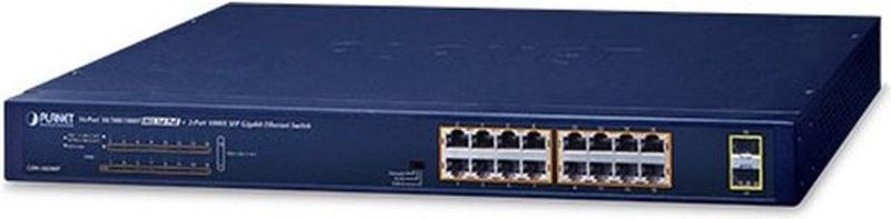 Planet - GSW-1820HP - Netwerkschakelaar - Blauw - 16-poorts - Power over Ethernet