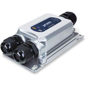 Planet Industrial 1000BASE-X SFP to 10/100/1000T 802.3at PoE+, W125910566 (10/100/1000T 802.3at PoE+ Media Converter (IK10 Impact Protection), 3 x waterdichte kabelglands inbegrepen)