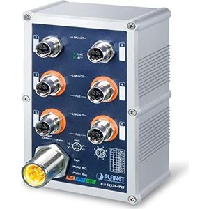 Planet IP67-rated Industrial L2+ 4-poorts 10/100/1000T M12, W125995898 (4-poorts 10/100/1000T M12 802.3at PoE + 2-poorts 10/100/1000000T M12 Managed Ethernet Switch IP67-rated)