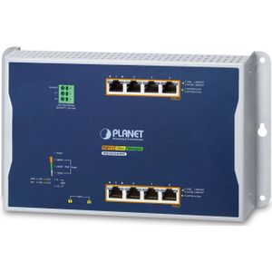 Planet - IP30 - Switch - Zwart - 4-Port - 10/100/1000T - PoE+