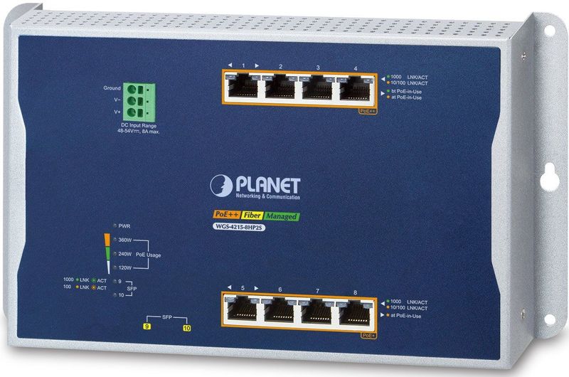 Planet - IP30 - Switch - Zwart - 4-Port - 10/100/1000T - PoE+