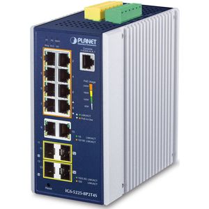 Planet - IP30 Industrial L2+/L4 - Managed Switch - 8-poorts - IP30 - DIN-Rail