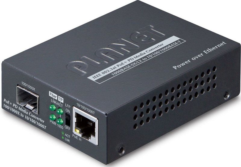 Planet - 802.3at PoE+ PD - Netwerkschakelaar - Zwart