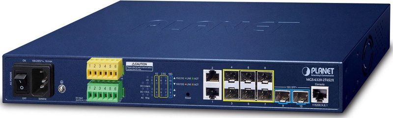 Planet - L3 MGS-6320-2T6S2X - Netwerkschakelaar - Blauw - 2-poorts GE