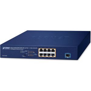 Planet MGS910XP Schakelaar 8p 100/1G/2.5G PoE & 1 SFP 10G (8 ports), Netwerkschakelaar, Blauw