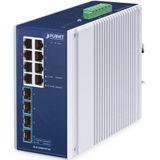 Planet - IP30 Industrial 8-Port - Netwerkschakelaar - Blauw - 8 Gigabit Ethernet Poorten