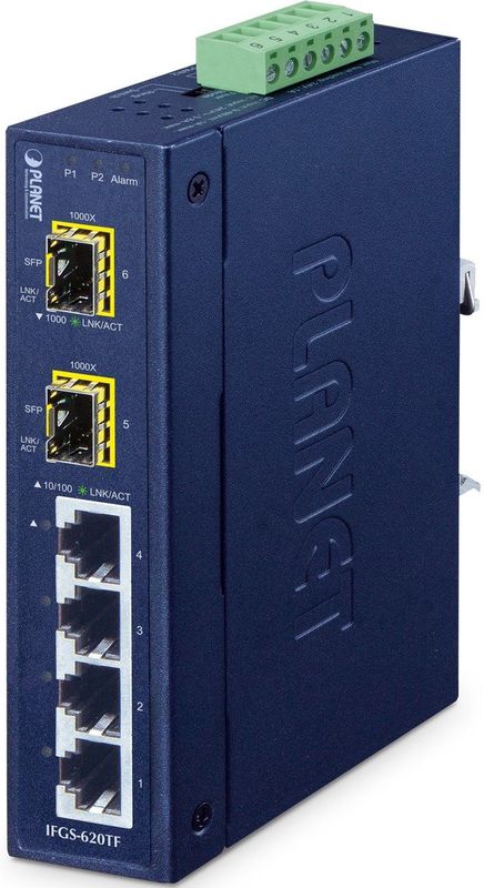 Planet - Industrial 4-Port Switch - Unmanaged - 100 Mbps - DIN-Rail Montage