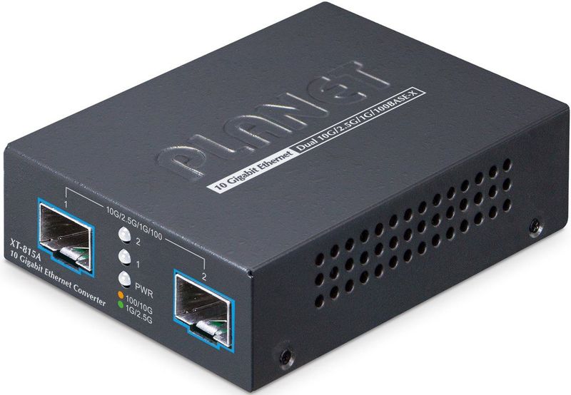 Planet - XT-815A - 2-Port SFP+ Managed Media Converter - Metaal